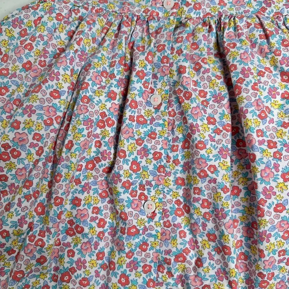 EUC OshKosh B’Gosh Toddler Girls Floral Kids Overall Dress with Ruffle - Size 3T